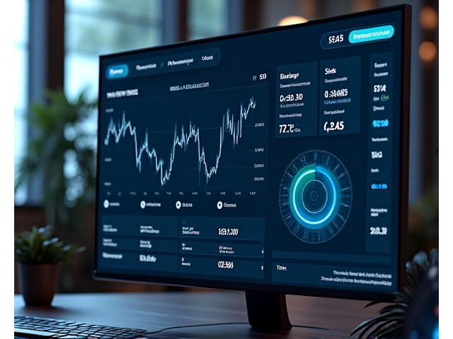 Sophisticated crypto portfolio dashboard interface showing charts and metrics